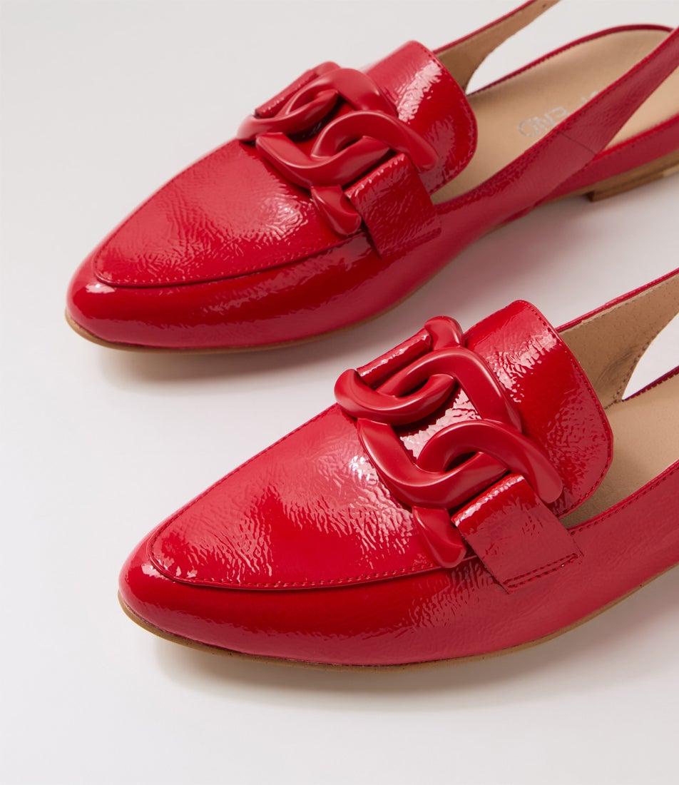 Favillas New Red Patent Leather Loafers