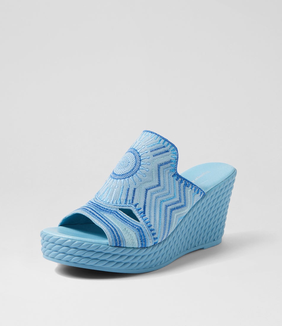 Eilam Blue Mix Suede Sandals