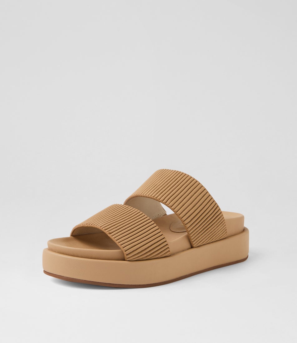 Provence Caramel Leather Slides