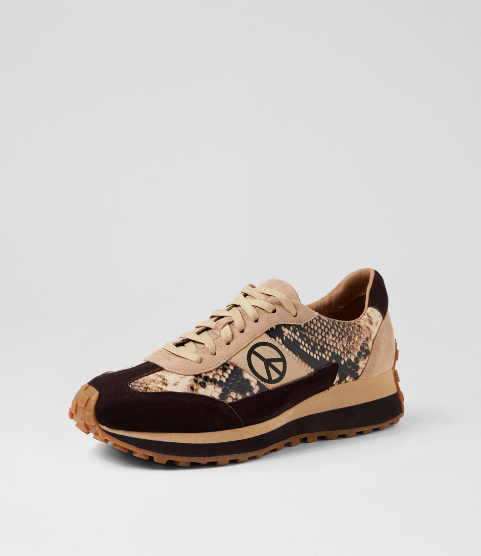Shirki Choc Black Caramel Snake Multi Sneakers