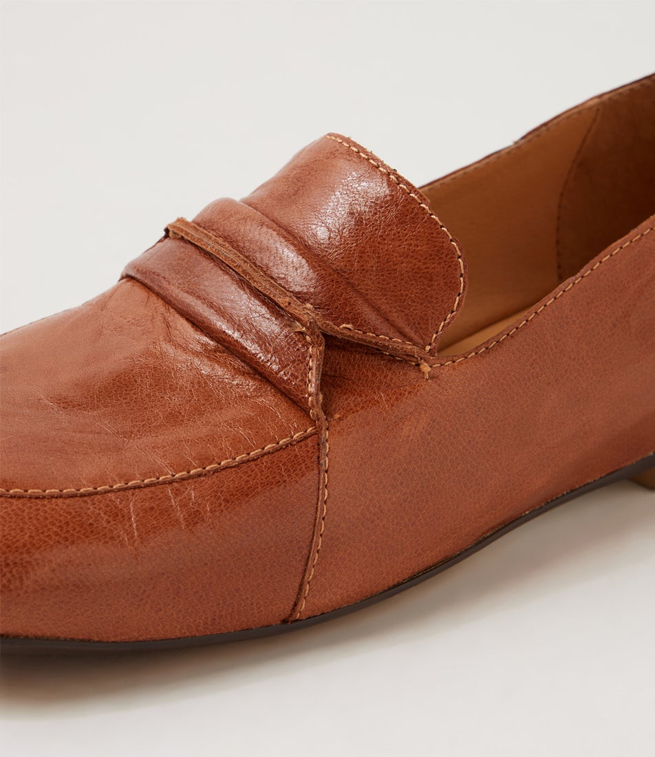Adonai Cognac Polish Leather Loafers