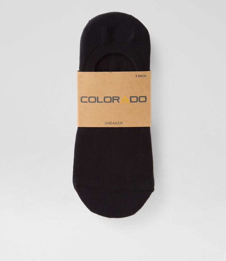 3pk Sneaker S Black Cotton Socks
