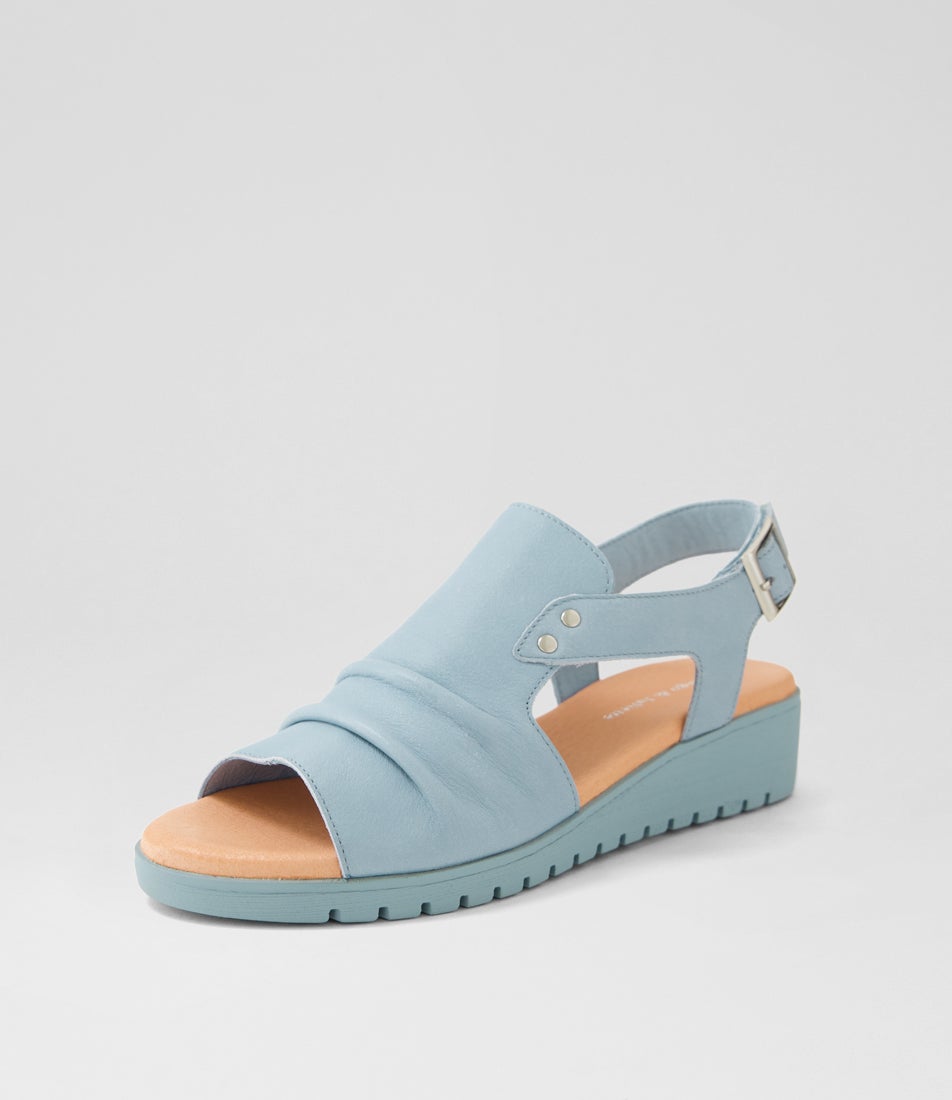 Madis Denim Leather Sandals