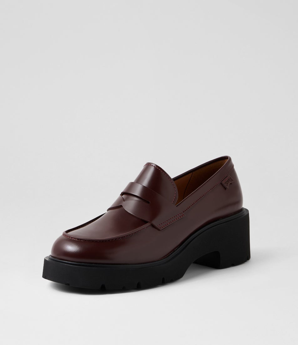 Milah Burgundy Leather Heels