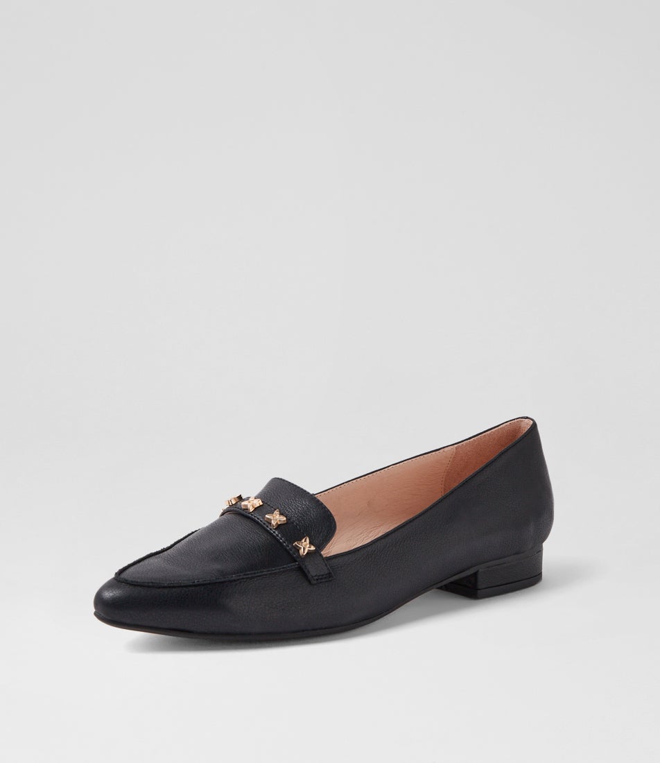 Dysin Black Leather Loafers