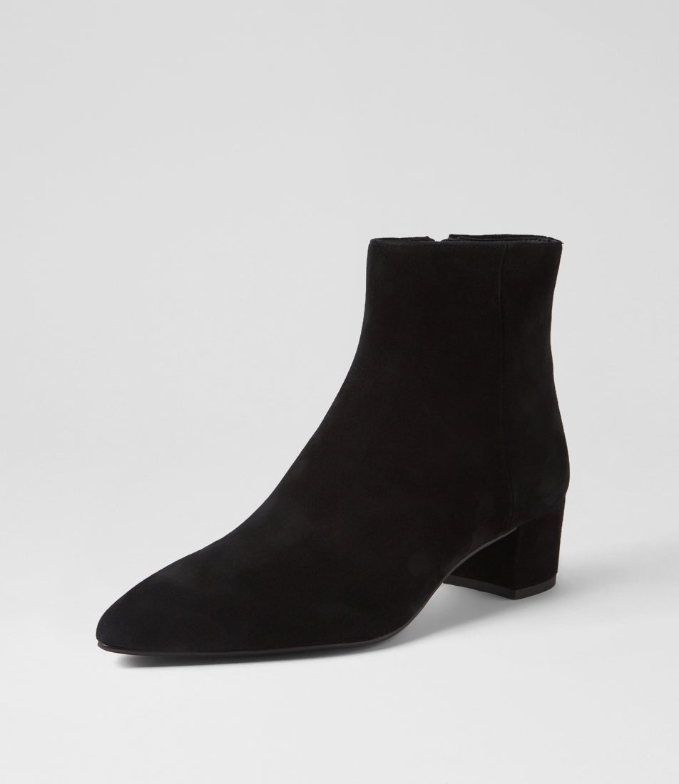 Aulimas Black Suede Ankle Boots