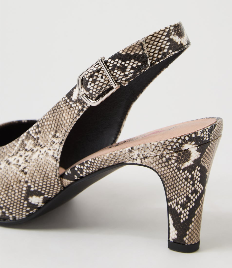 Itsumi W Brown Snake Heels