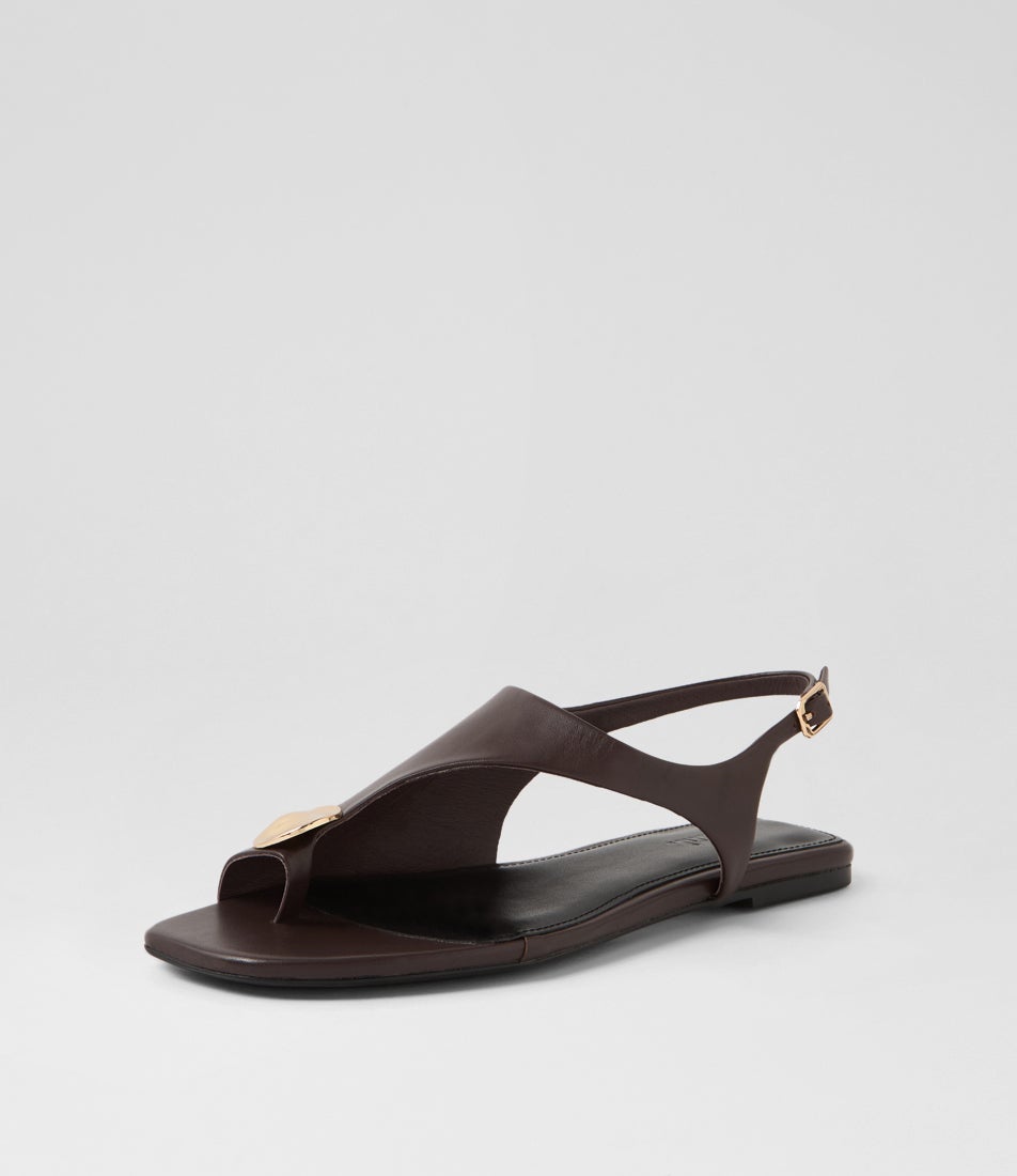 Reexi Dark Brown Leather Sandals