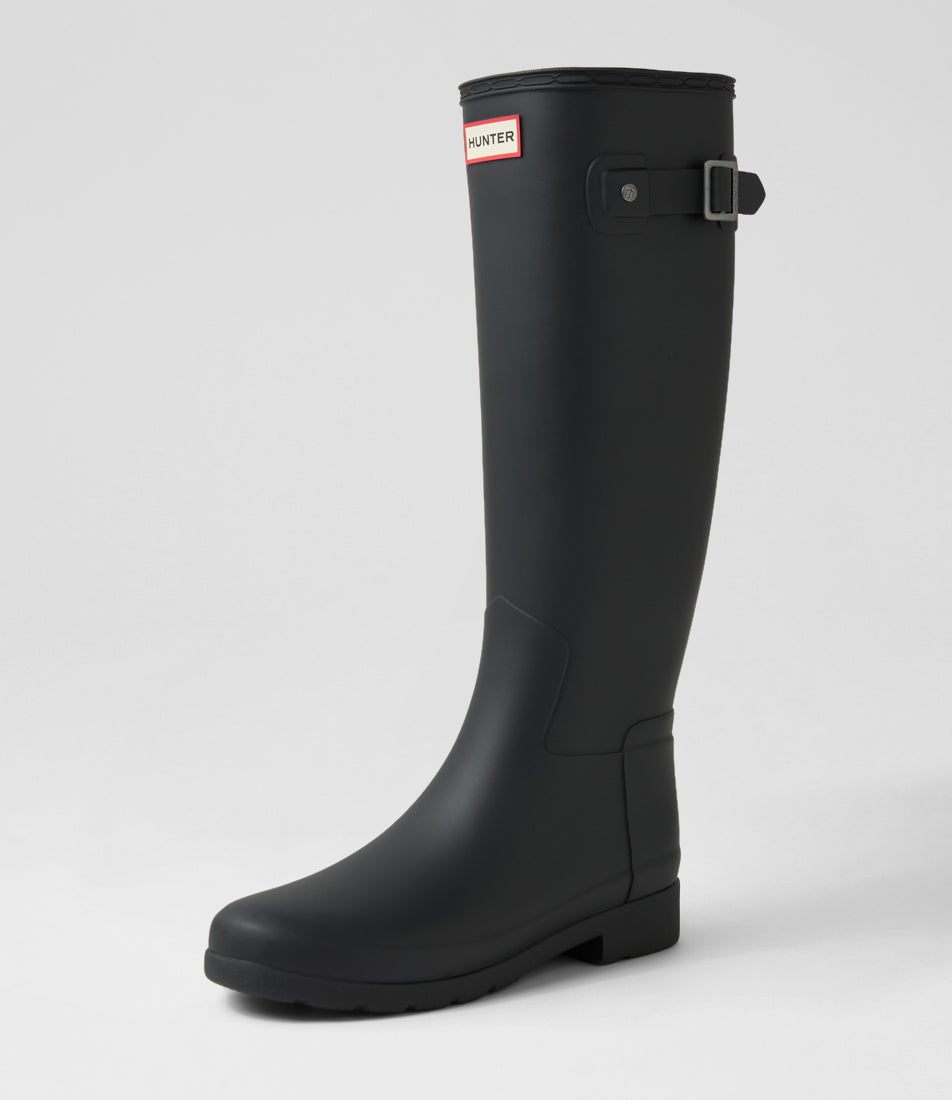 Refined Tall Black Matt Knee High Boots