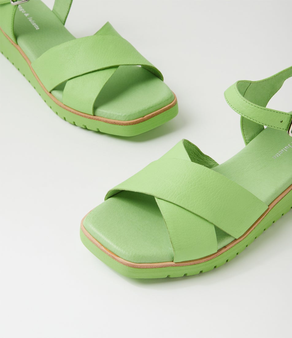 Kantisia Light Lime Leather Sandals