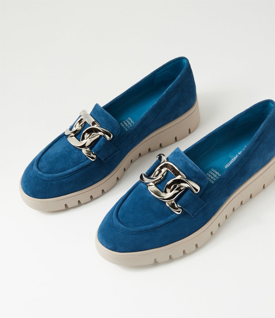 Marah Light Navy Misty Suede Loafers