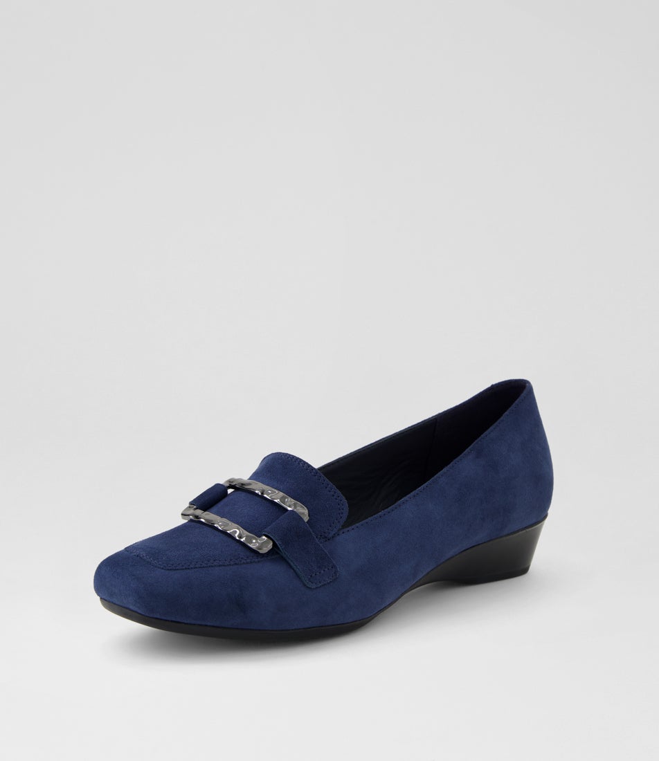 Rosse Navy Suede Heels