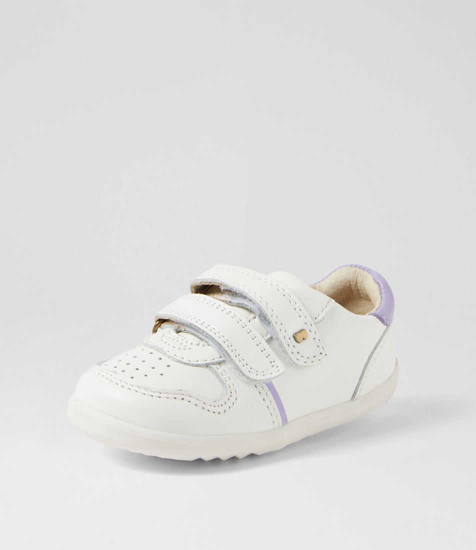 Su Riley Infant White Lilac Leather Sneakers