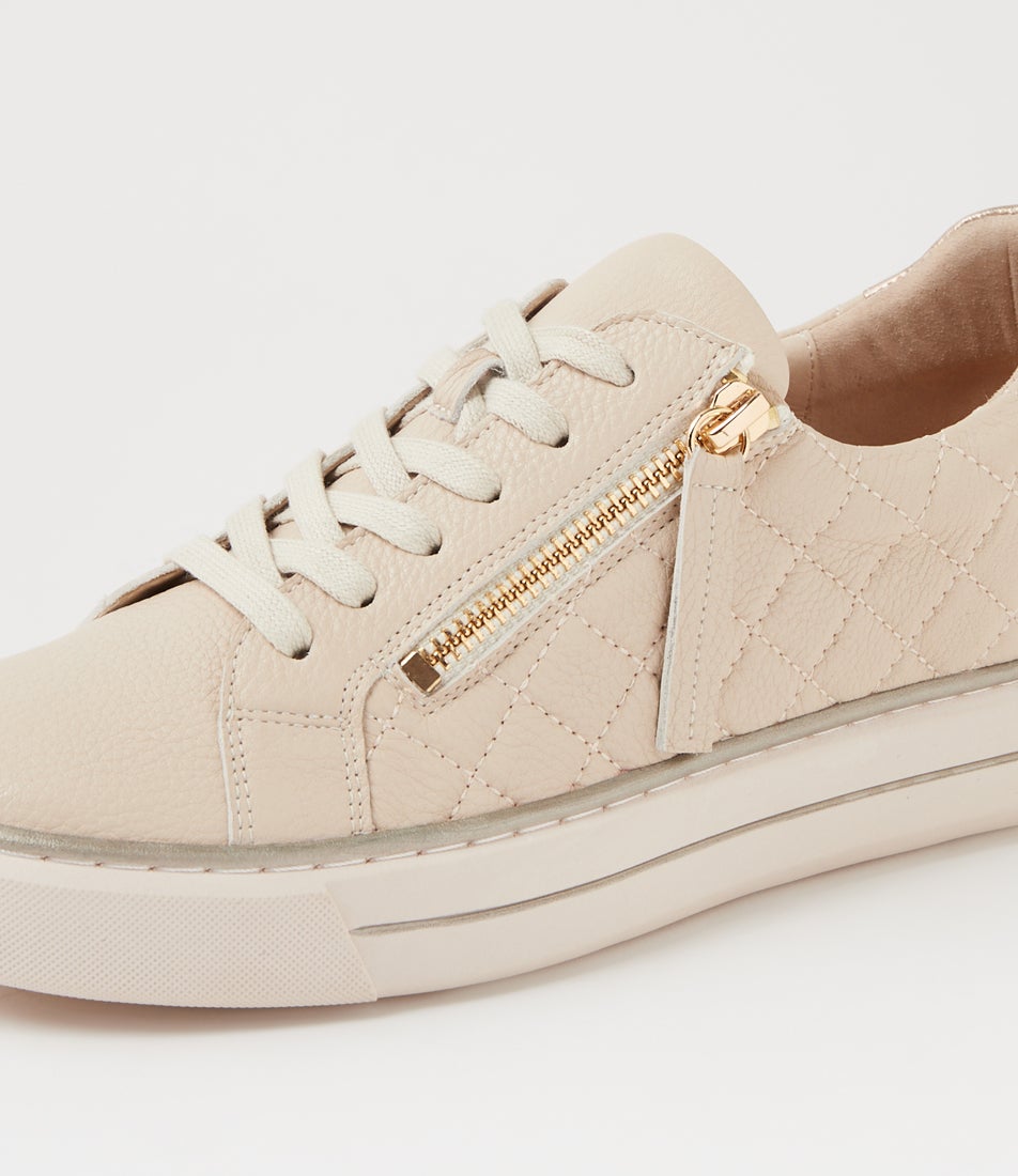 Kozie W Nougat Champagne Tumble Leather Sneakers