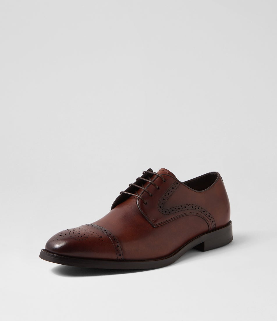 Wisdom Cognac Leather Flat Shoes