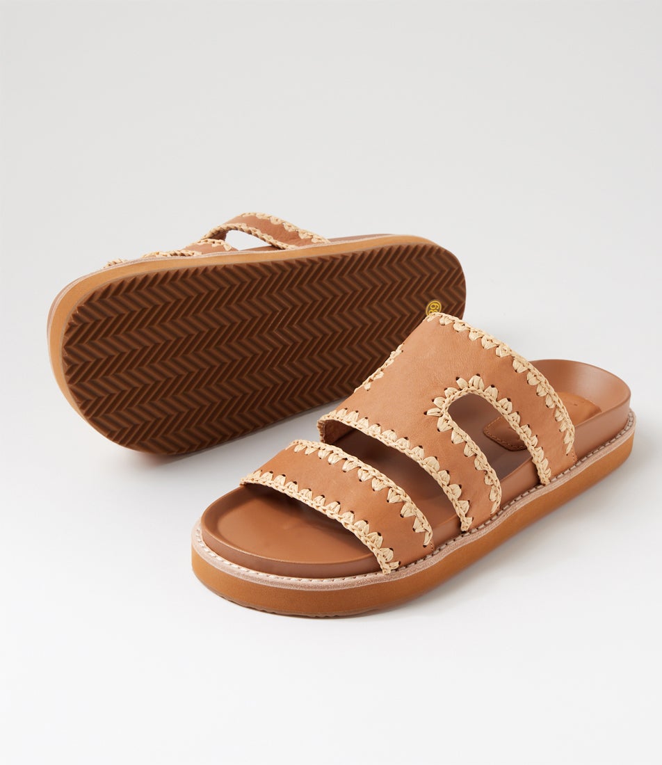 Perry Slide Tan Leather Slides