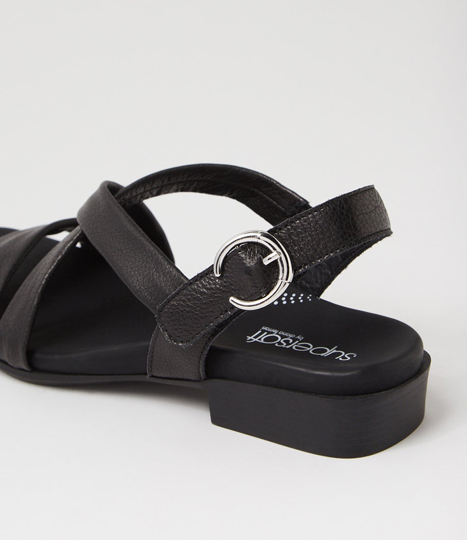 Cevie Black Leather Sandals Cevie Black Leather Sandals
