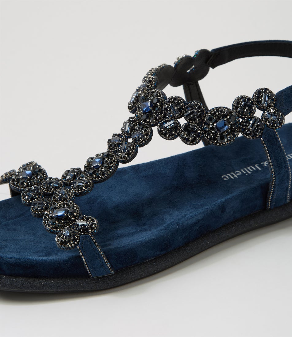 Yula Navy Suede Sandals