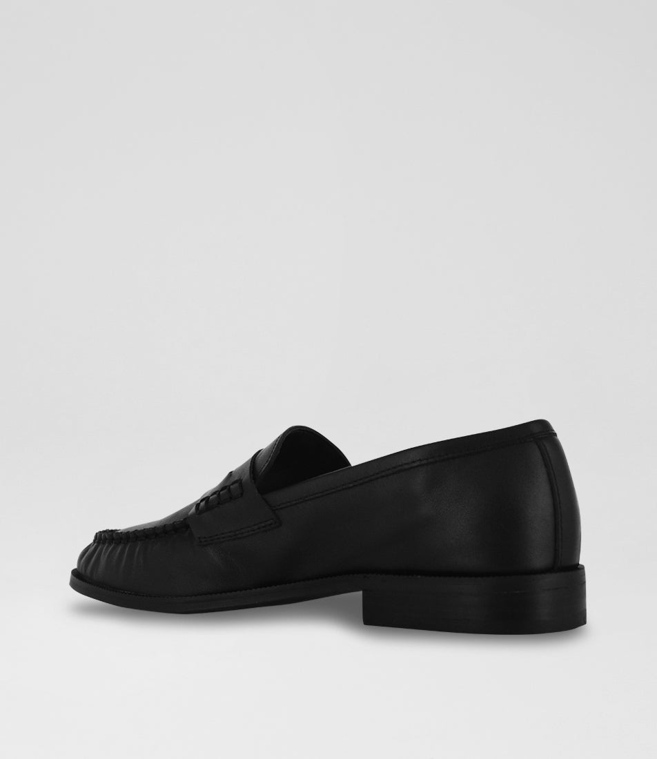 Cooper Iii Ebony Leather Heels