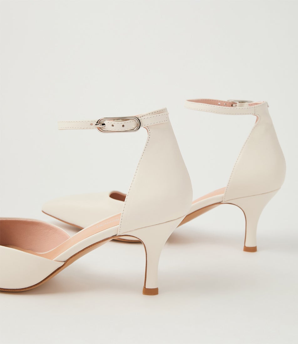 Tartine White Leather Heels