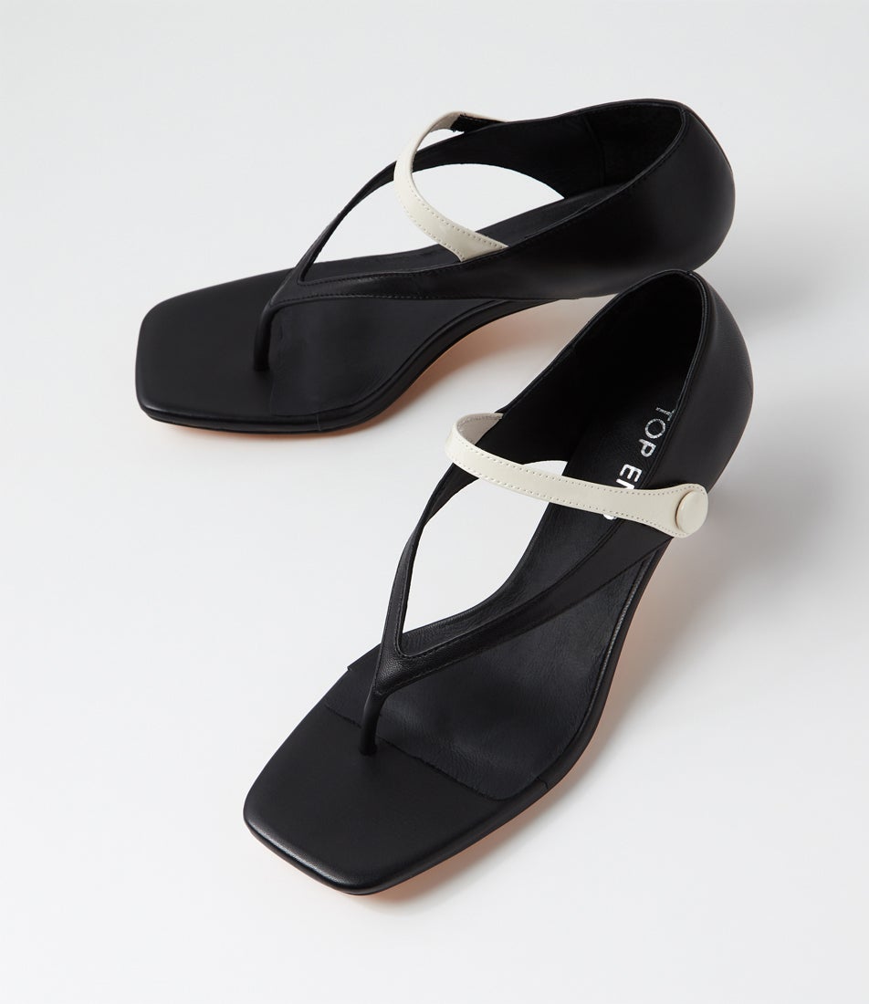 Kolla Black Ivory Leather Sandals Kolla Black Ivory Leather Sandals