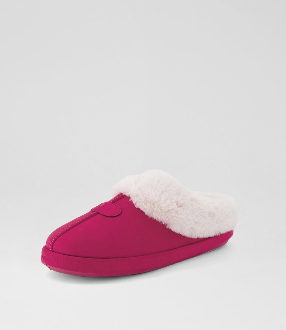 Snuggo Hot Pink Microsuede Slippers
