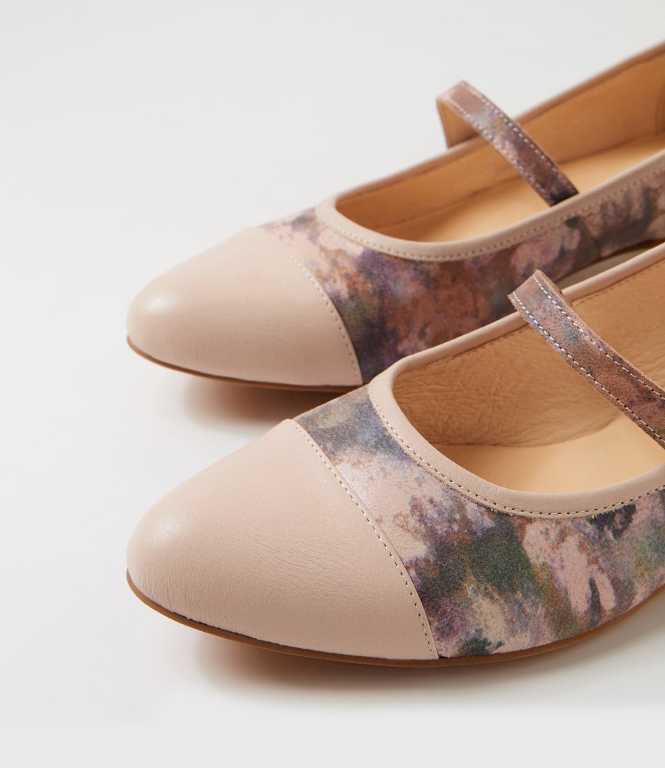 Ernst Nude Rose Smudge Patent Leather Flat Shoes