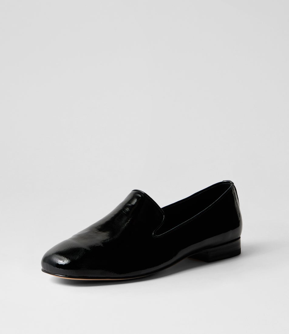Daires Xw Black Patent Leather Flat Shoes