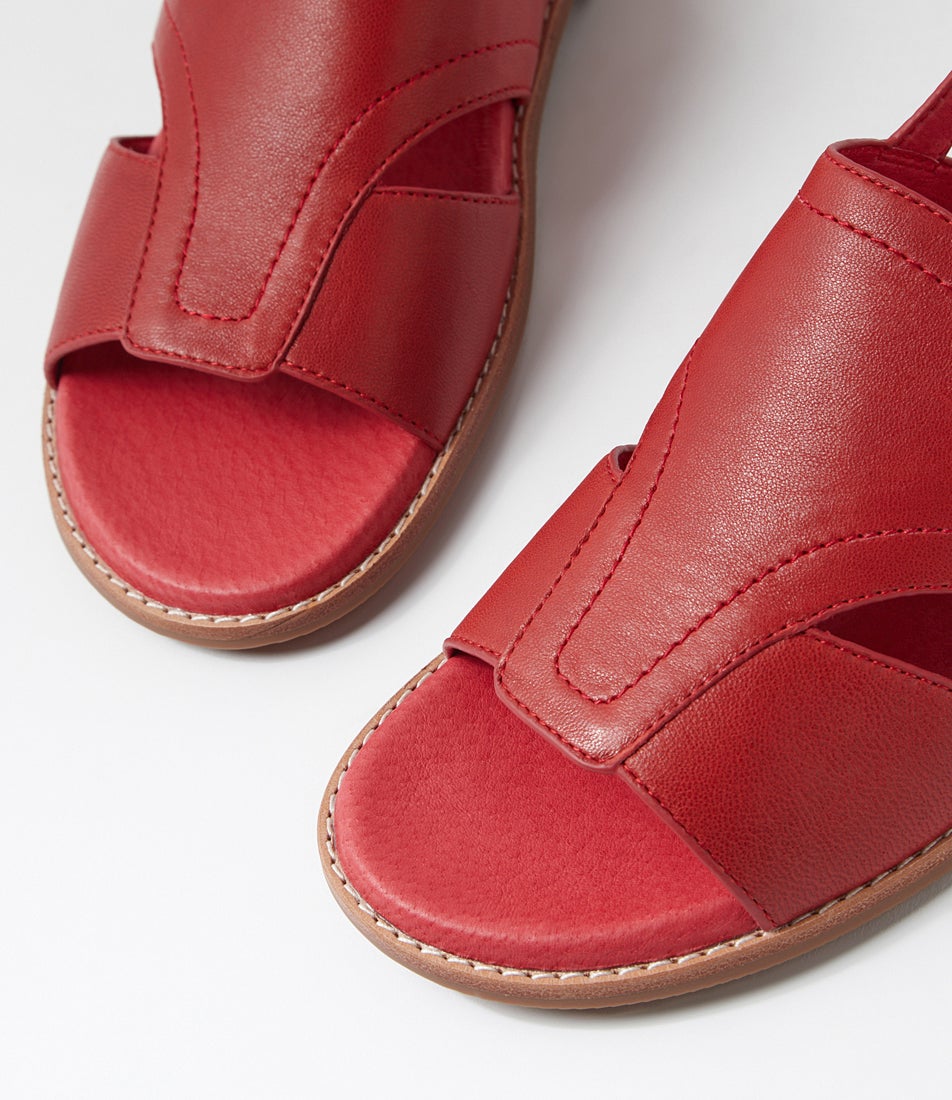 Jiloria W Red Leather Sandals