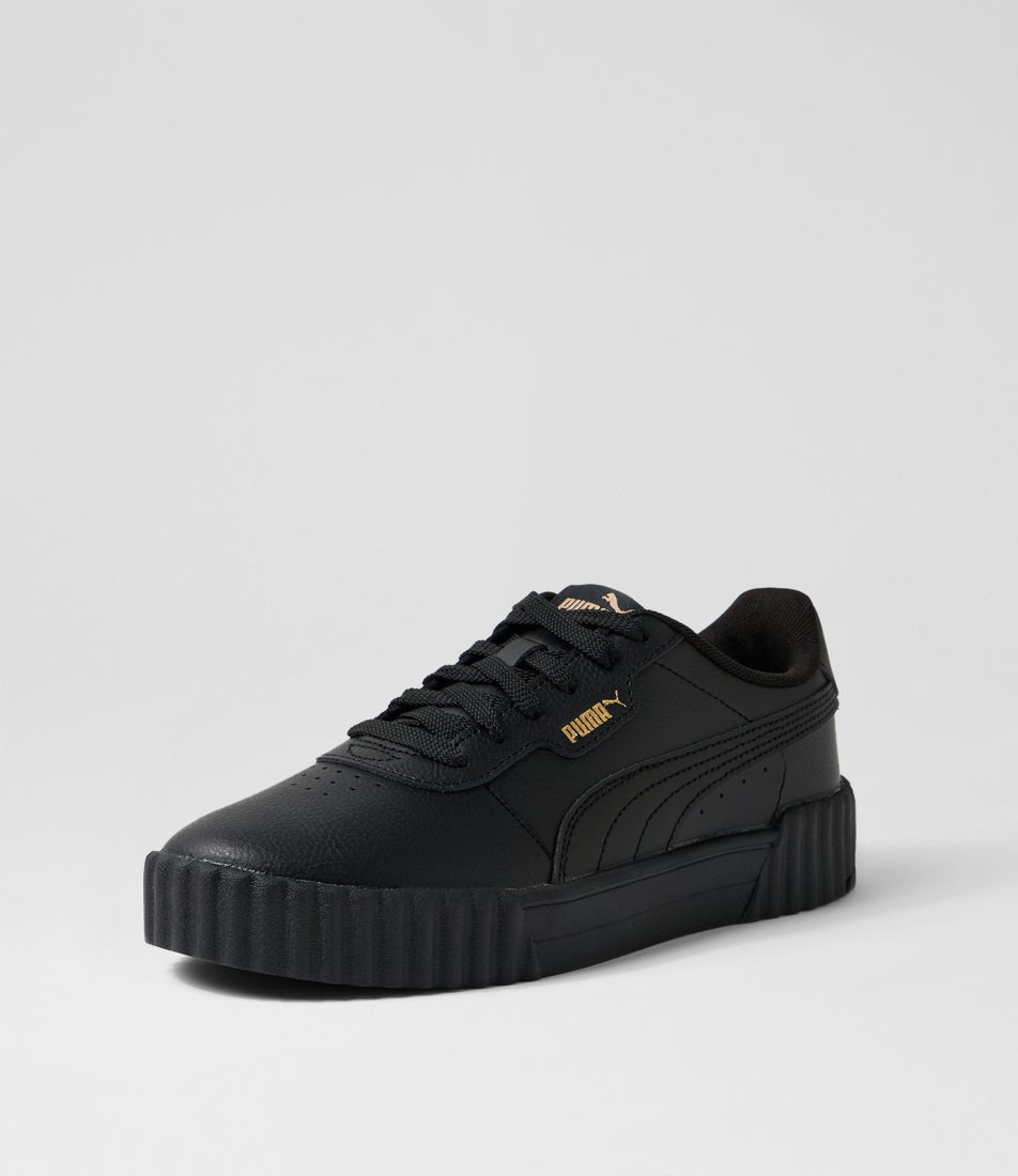 Carina 3 Junior Black Gold Leather Sneakers