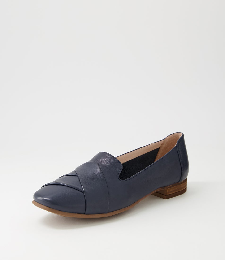 Tilony Navy Leather Loafers
