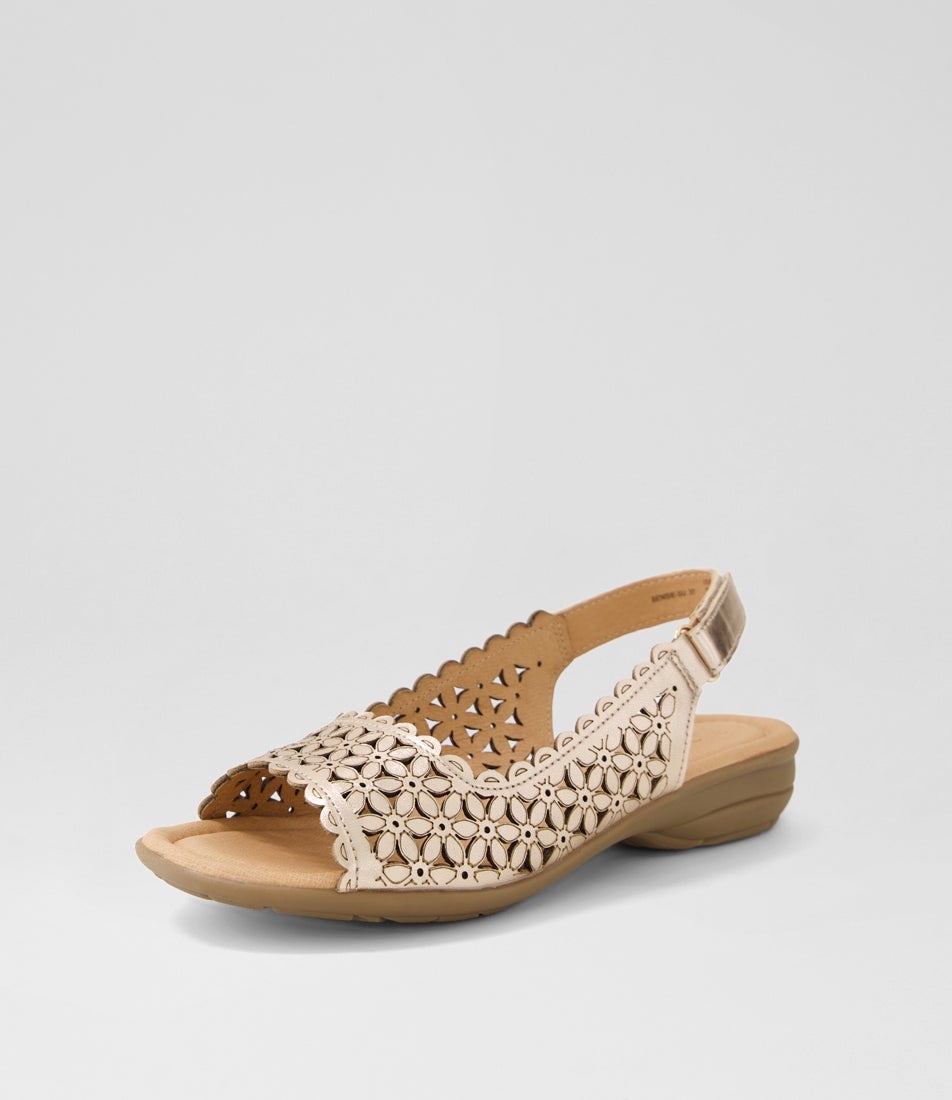Benisie Rose Gold Gum Leather Sandals