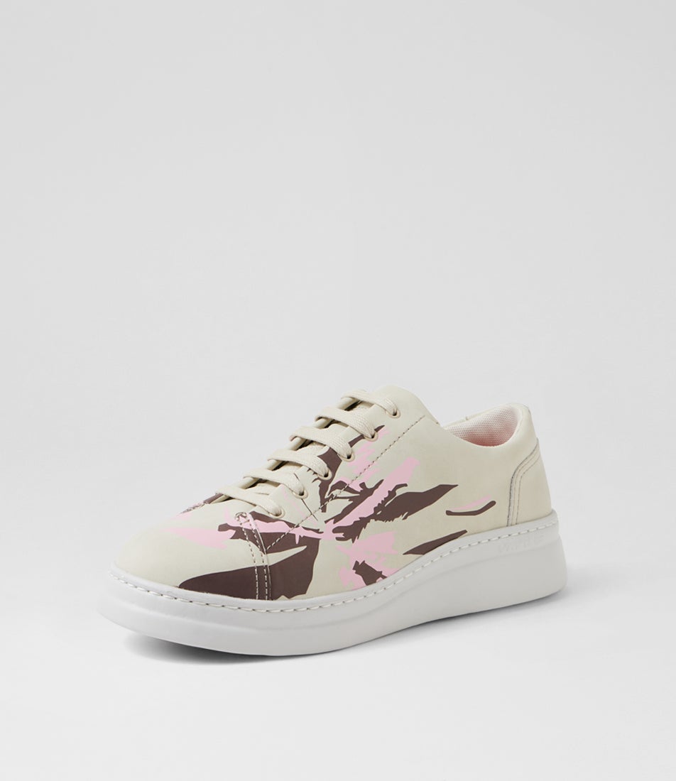 Runner Up White Multi Leather Sneakers