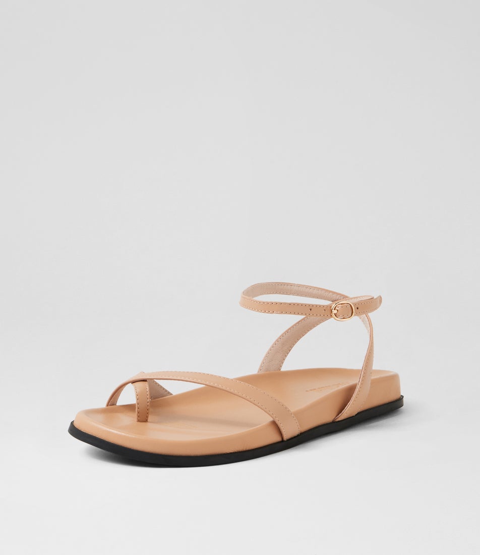 Hello Nude Leather Sandals