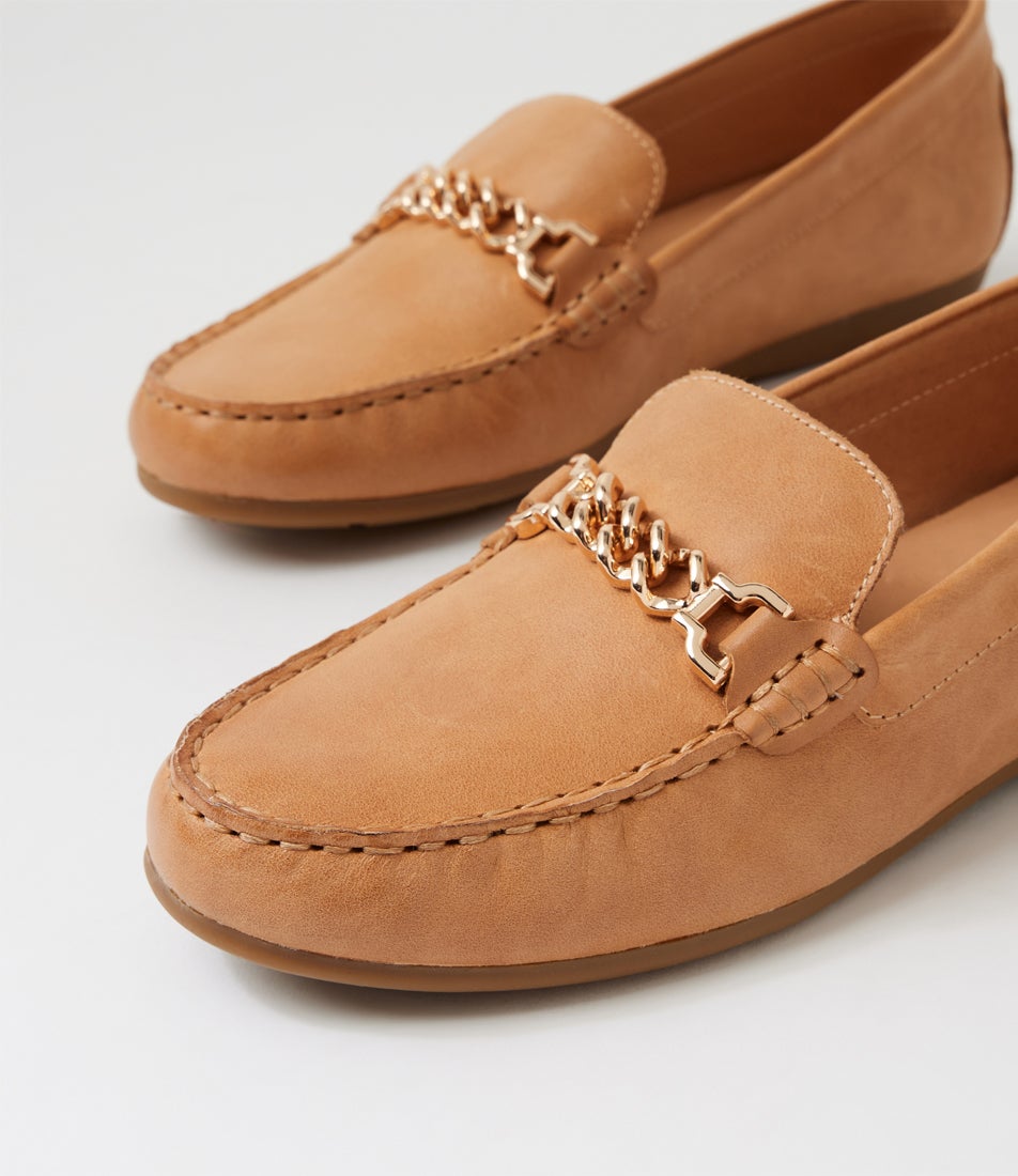 Eroll Light Tan Leather Flat Shoes