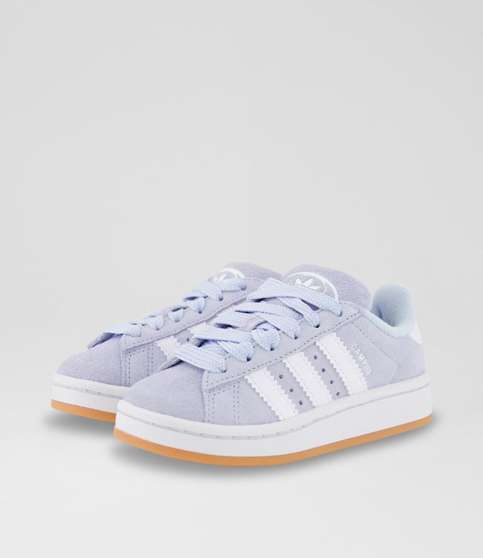 Campus 00 Junior Crystal Sky White Suede Sneakers