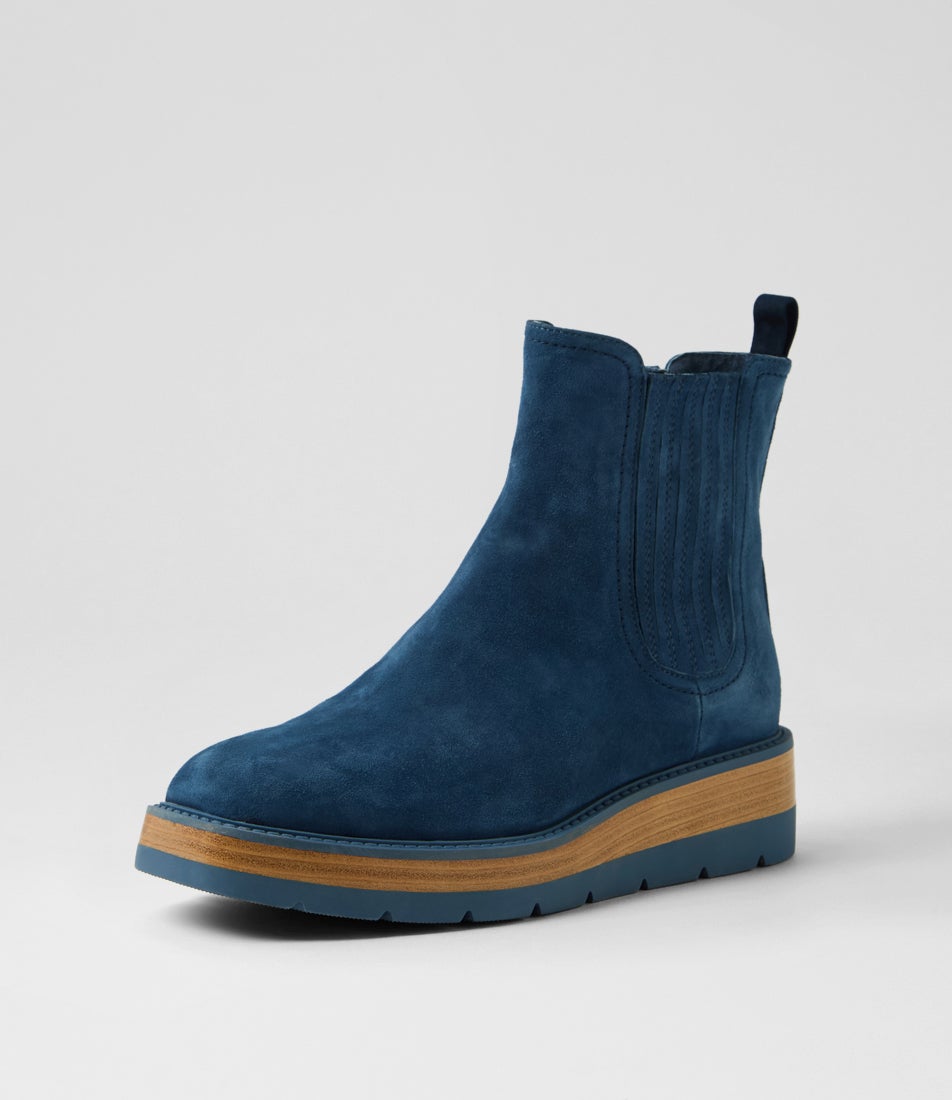 Tomkins Light Navy Nat Suede Chelsea Boots