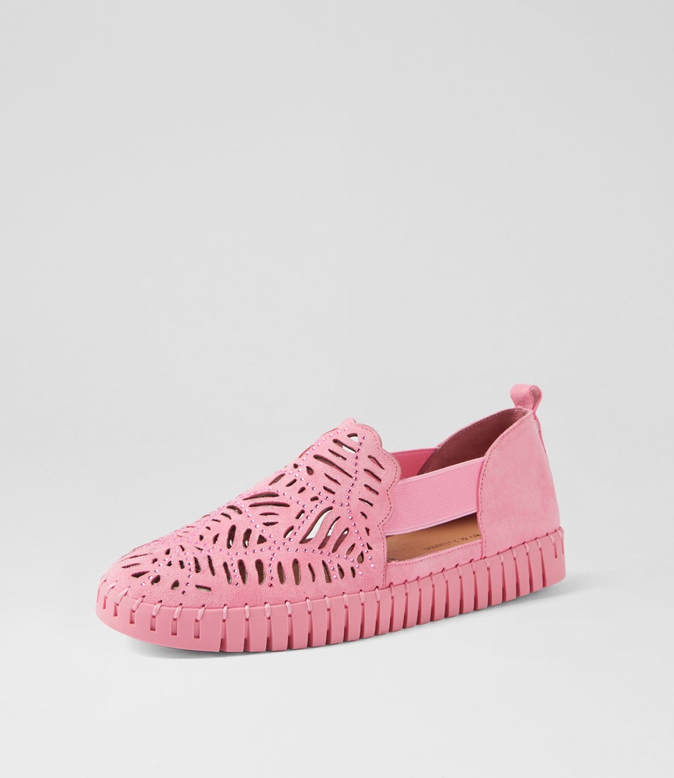 Habikio Pink Suede Jewels Sneakers