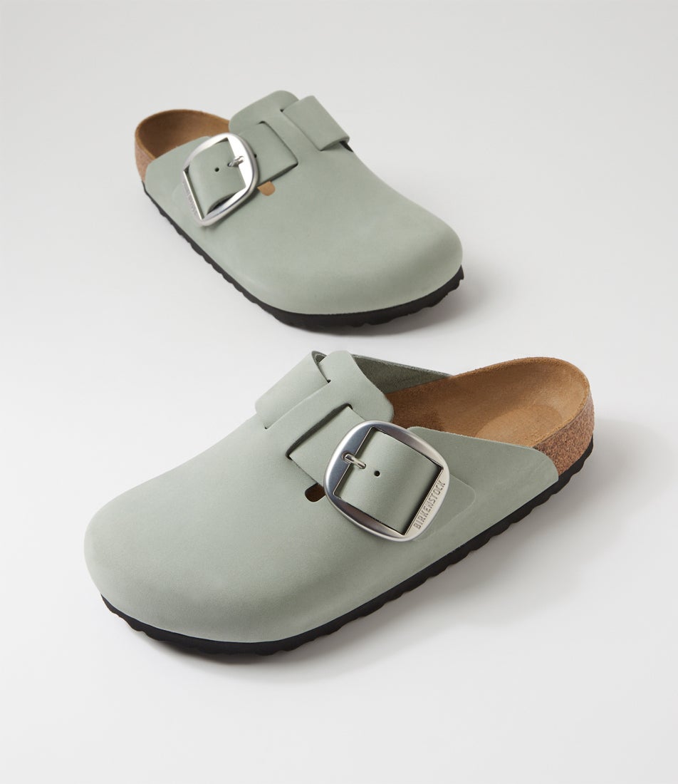 Boston Big Buckle Pure Sage Nubuck Flat Shoes