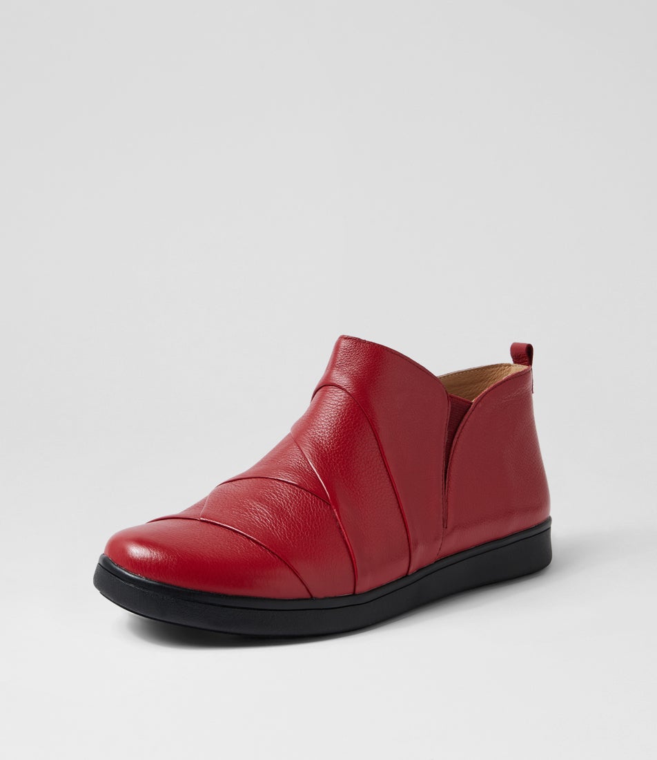 Damla Xf Dark Red Leather Ankle Boots