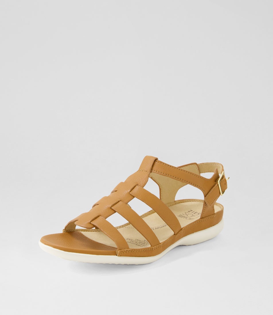 Batha W Dark Tan Leather Sandals