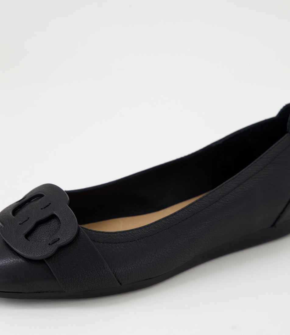 Blairs Black Leather Flat Shoes