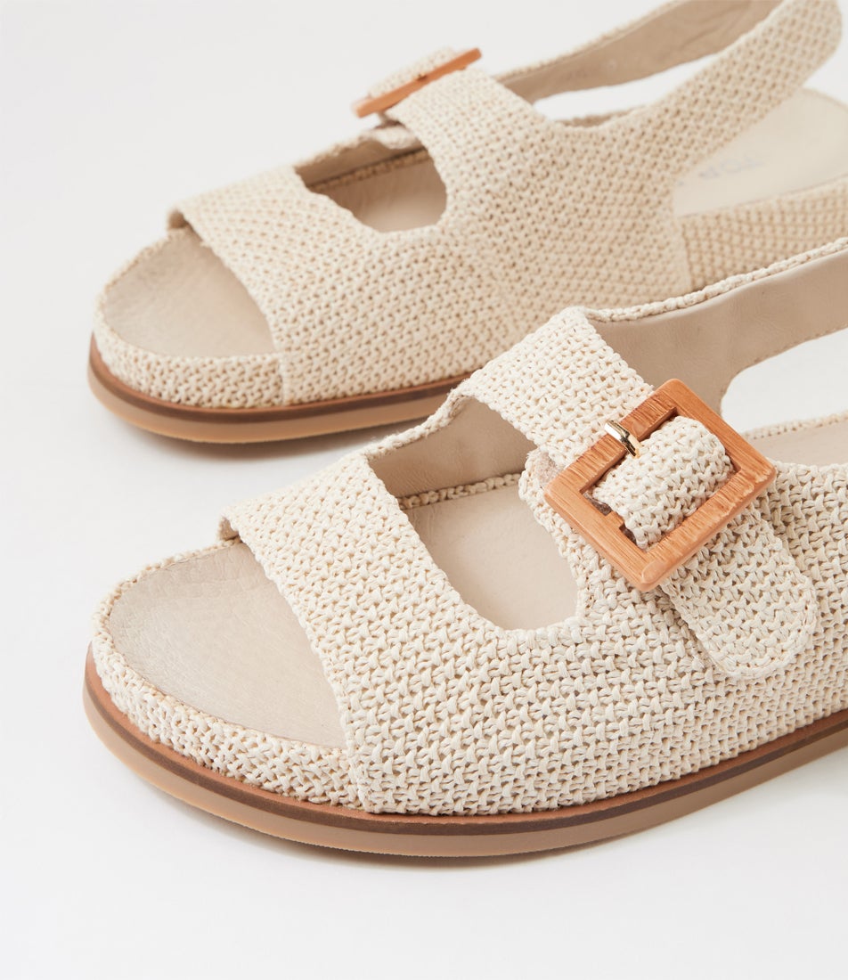 Ika Vanilla Synthetic Raffia Sandals