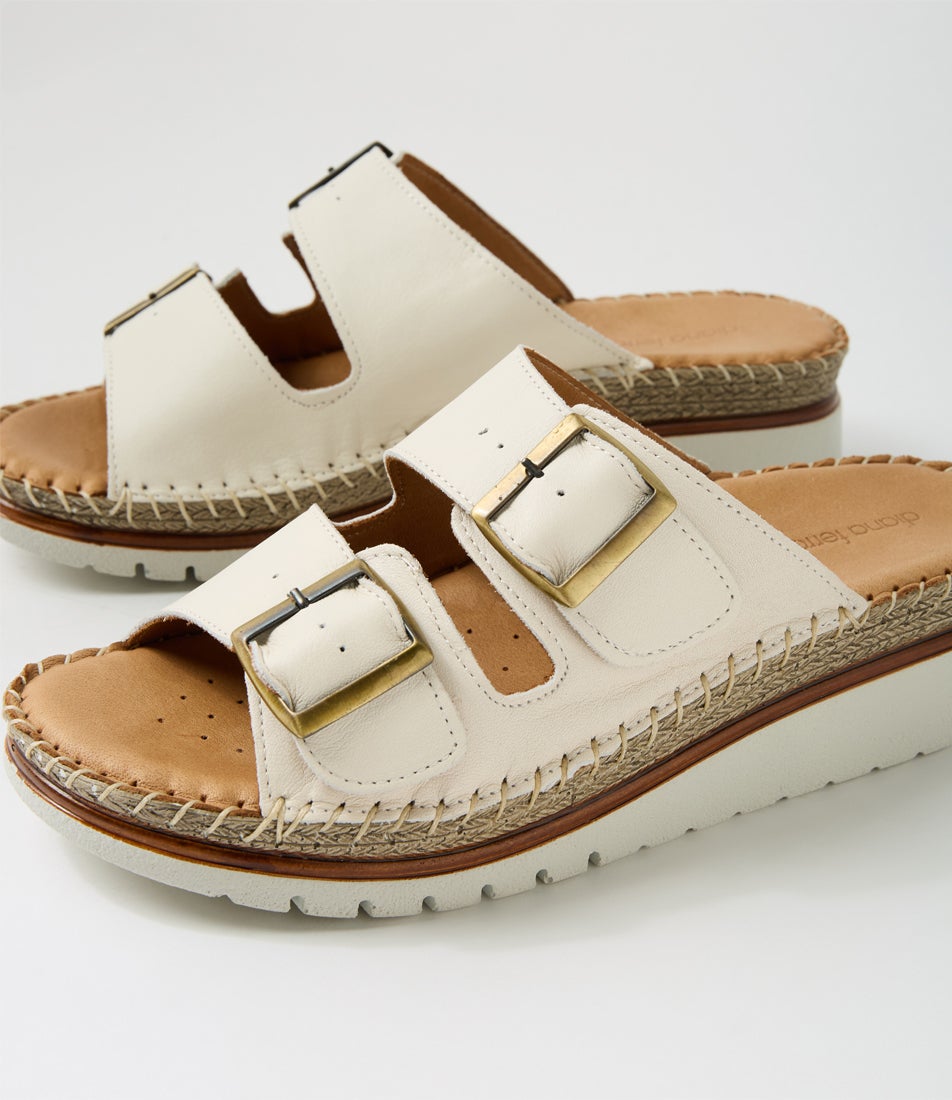 Isree Cream Leather Sandals