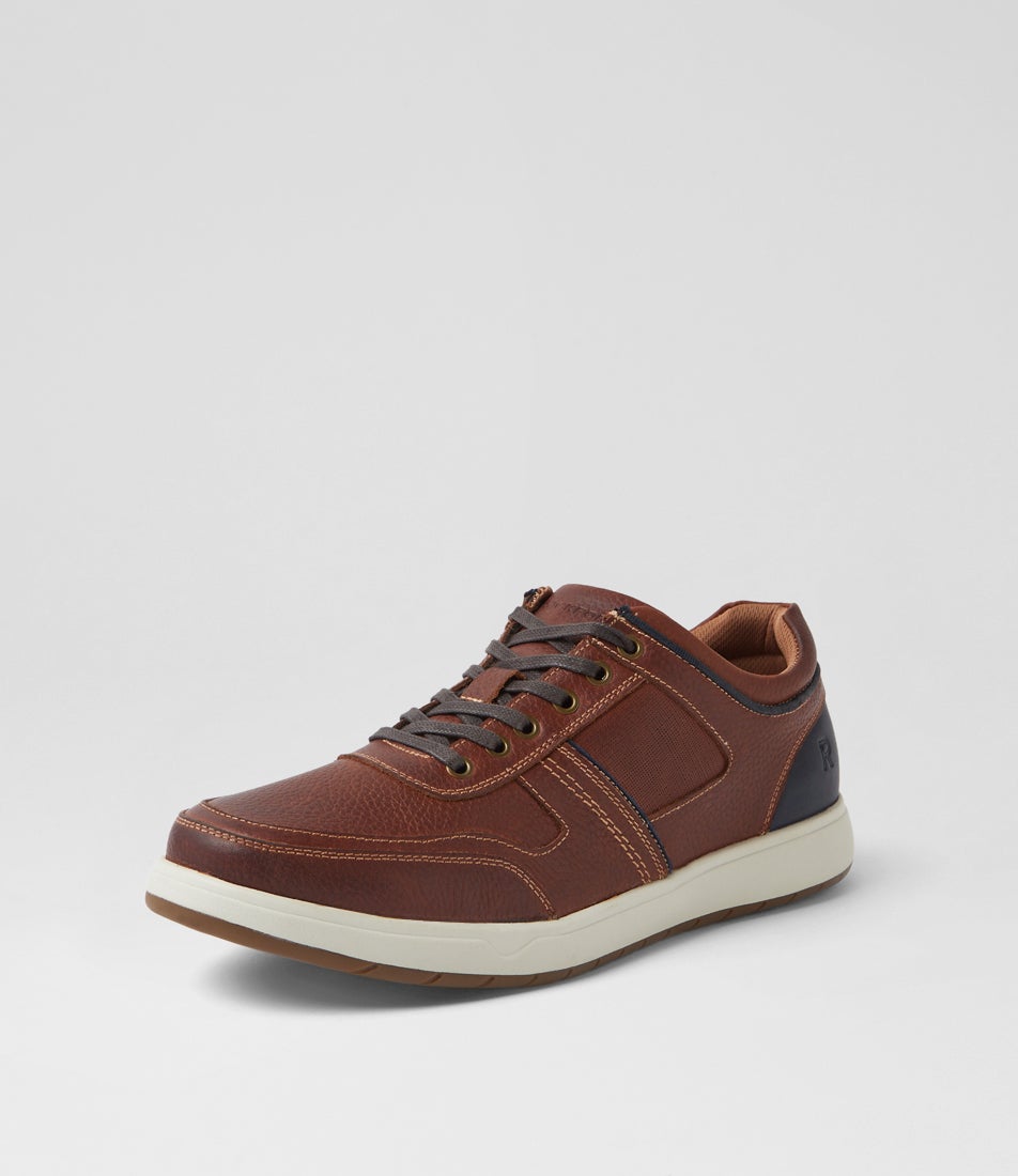 Zeus Cognac Leather Sneakers