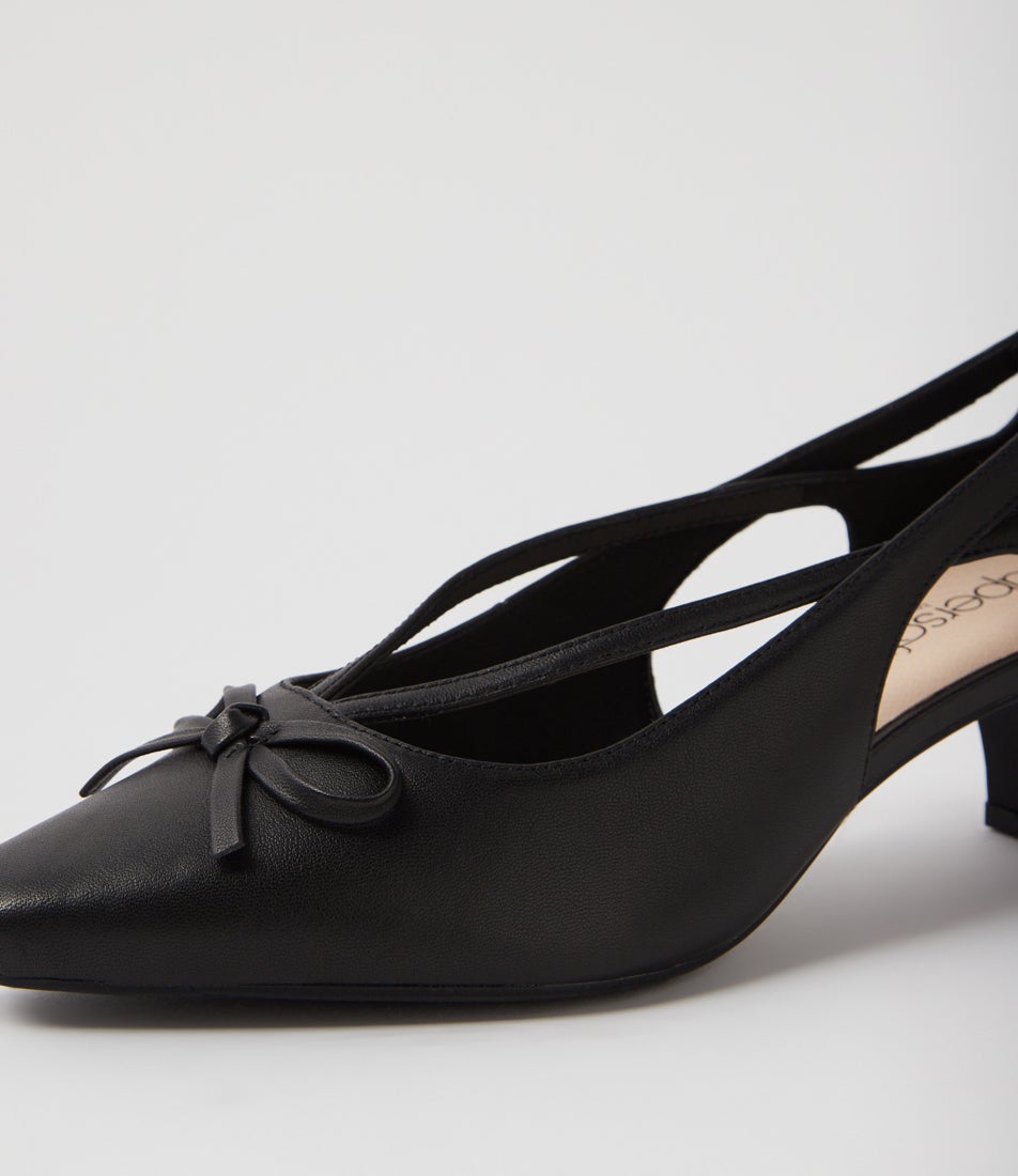 Lantana Black Leather Heels