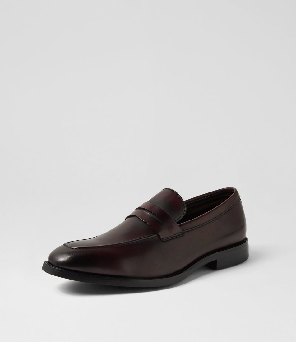 Wager Wine Leather Loafers