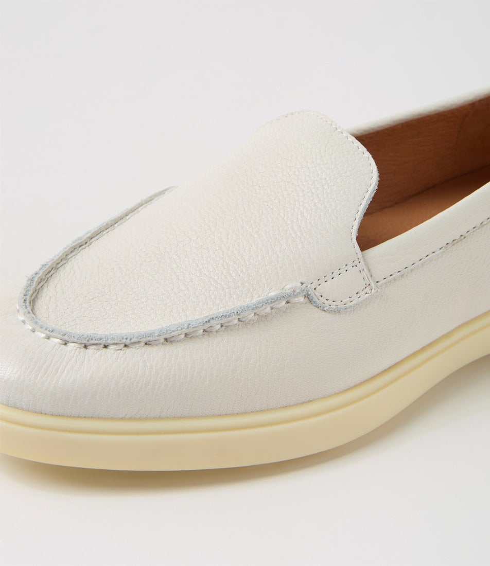 Ziffy Vanilla Tumble Leather Loafers