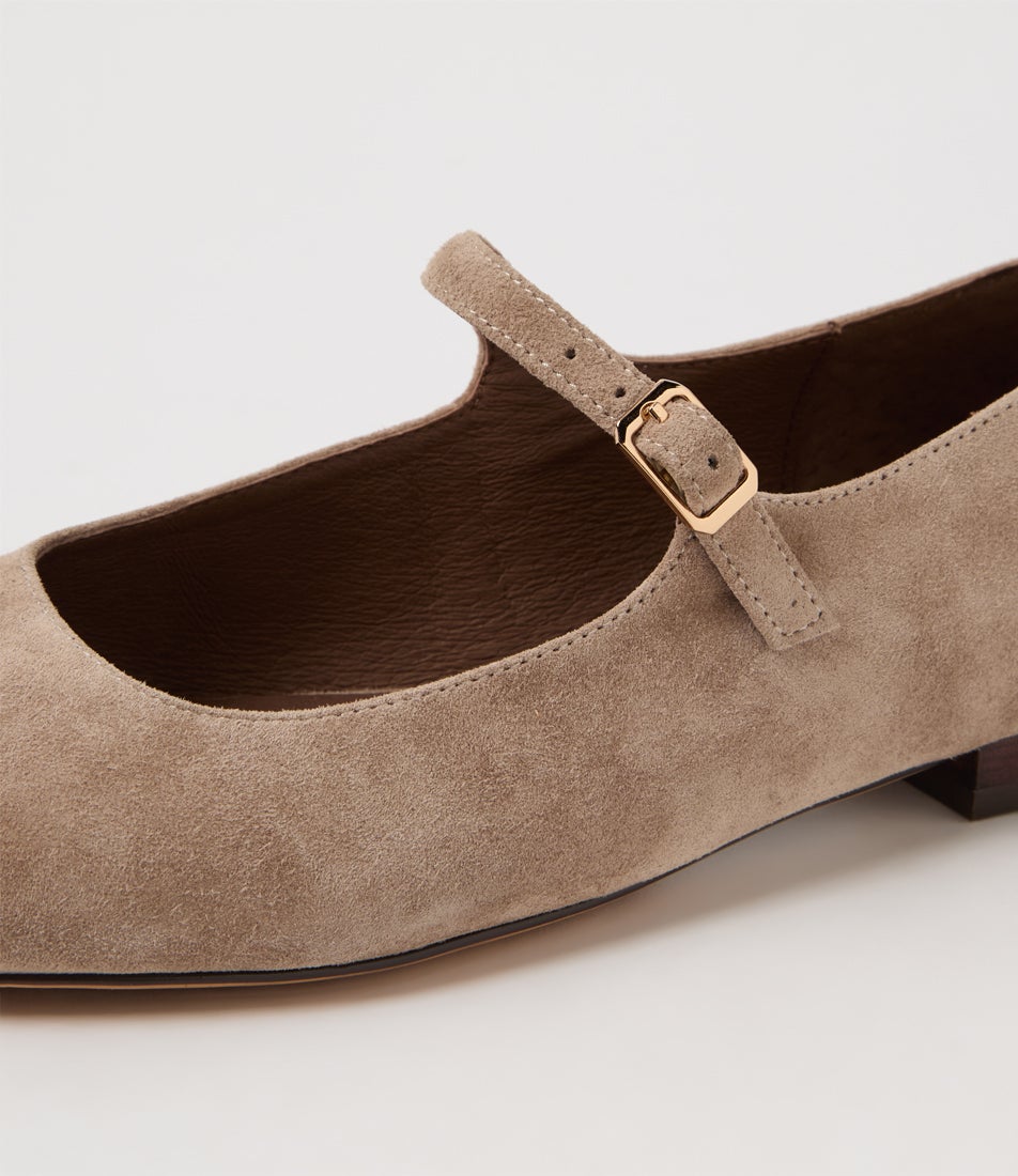 Curious Taupe Suede Flat Shoes