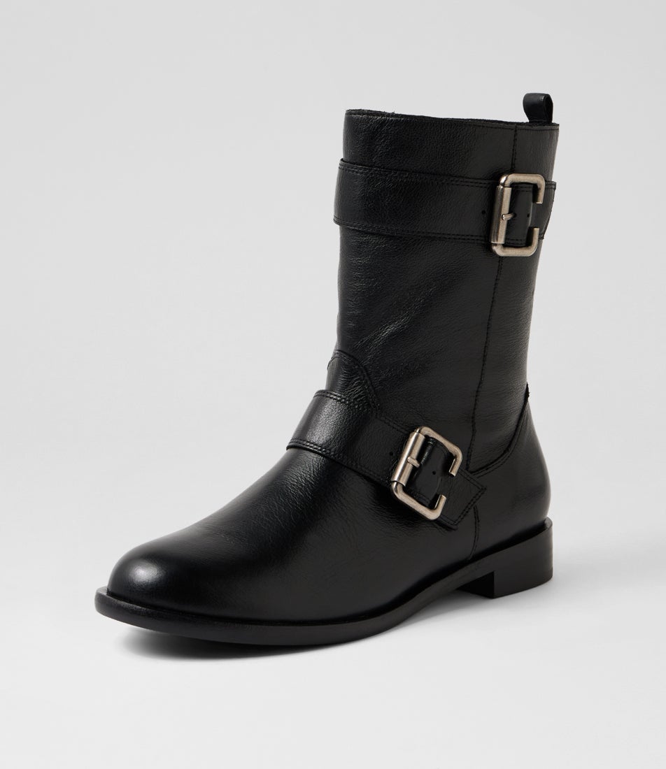 Myas Xw Black Leather Ankle Boots